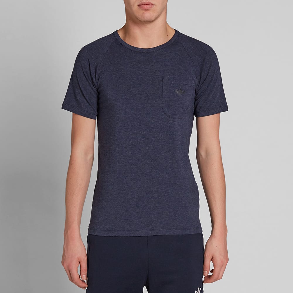Adidas Premium Essentials Pocket Tee Collegiate Navy Melange | END. (US)