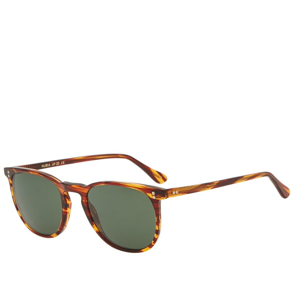 Derived from ancient Egyptian nbw, ‘Nubia’ defines the word gold, presenting these sunglasses from Italian label L.G.R with their treasured feel. Printed playfully in Havana fiammato and with green G15 mineral glass lenses, this contemporary pair are supported with an oleophobic and hydrophobic coating; providing an oil, dust and water-resistant surface to their frame, while an anti-scratch shell ensures the Italian-made design remains in pristine condition for many years to come. 

Cellulose Acetate Frame
Mineral Glass G15 Lenses
100% UV Protection
Filter Category: 3
Anti-Reflective Coating
Oleophobic & Hydrophobic Coating
3 Barrel Hinge
Anti-Scratch
Engraved Branding
Handmade in Italy
