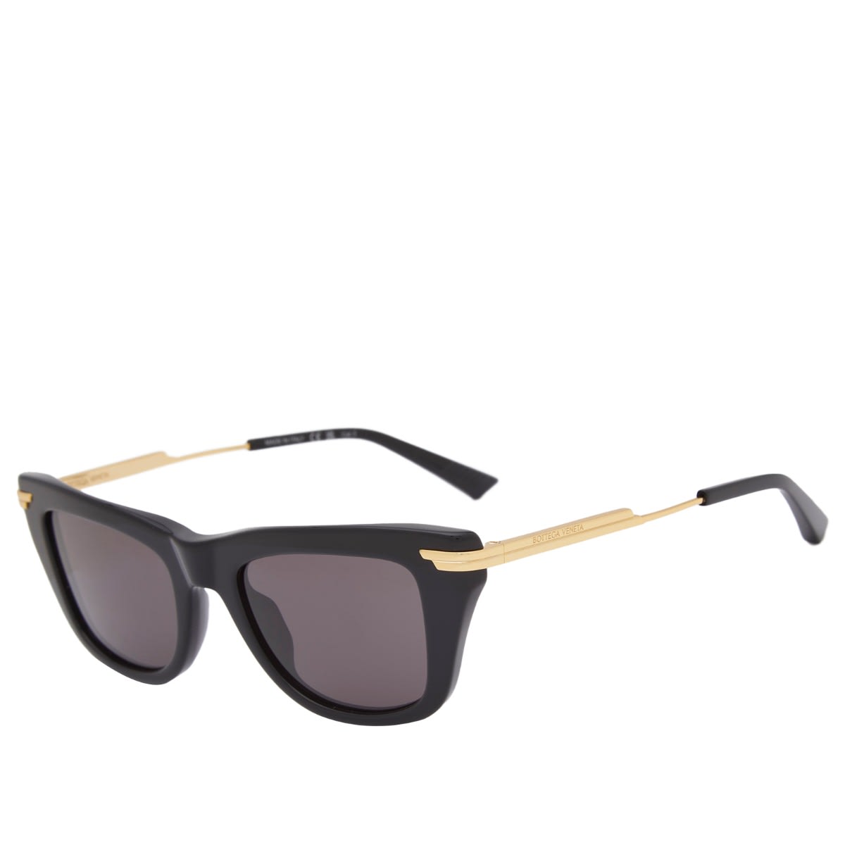 Bottega Veneta BV1369S Sunglasses Black & Gold | END. (US)
