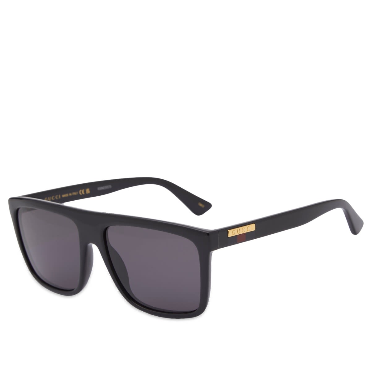 Gucci Men's Black/Grey Lines Injection Sunglasses