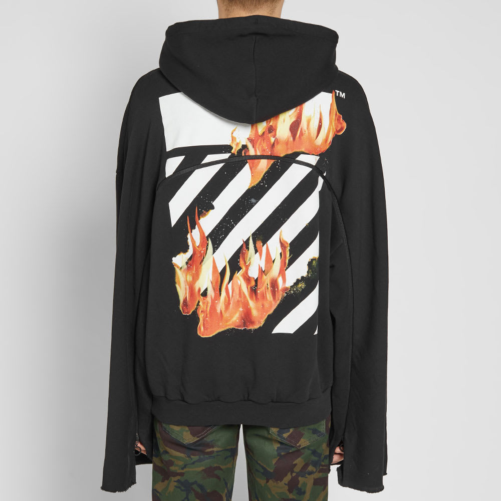 Off white fire print hoodie Clearance