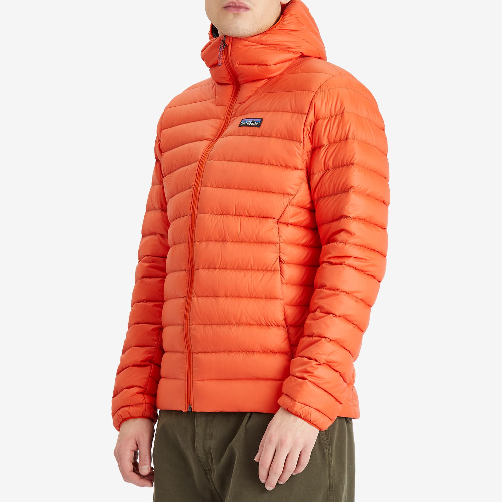 Patagonia Men's Down Sweater Hoodie Pollinator Orange | 84702-PLNO