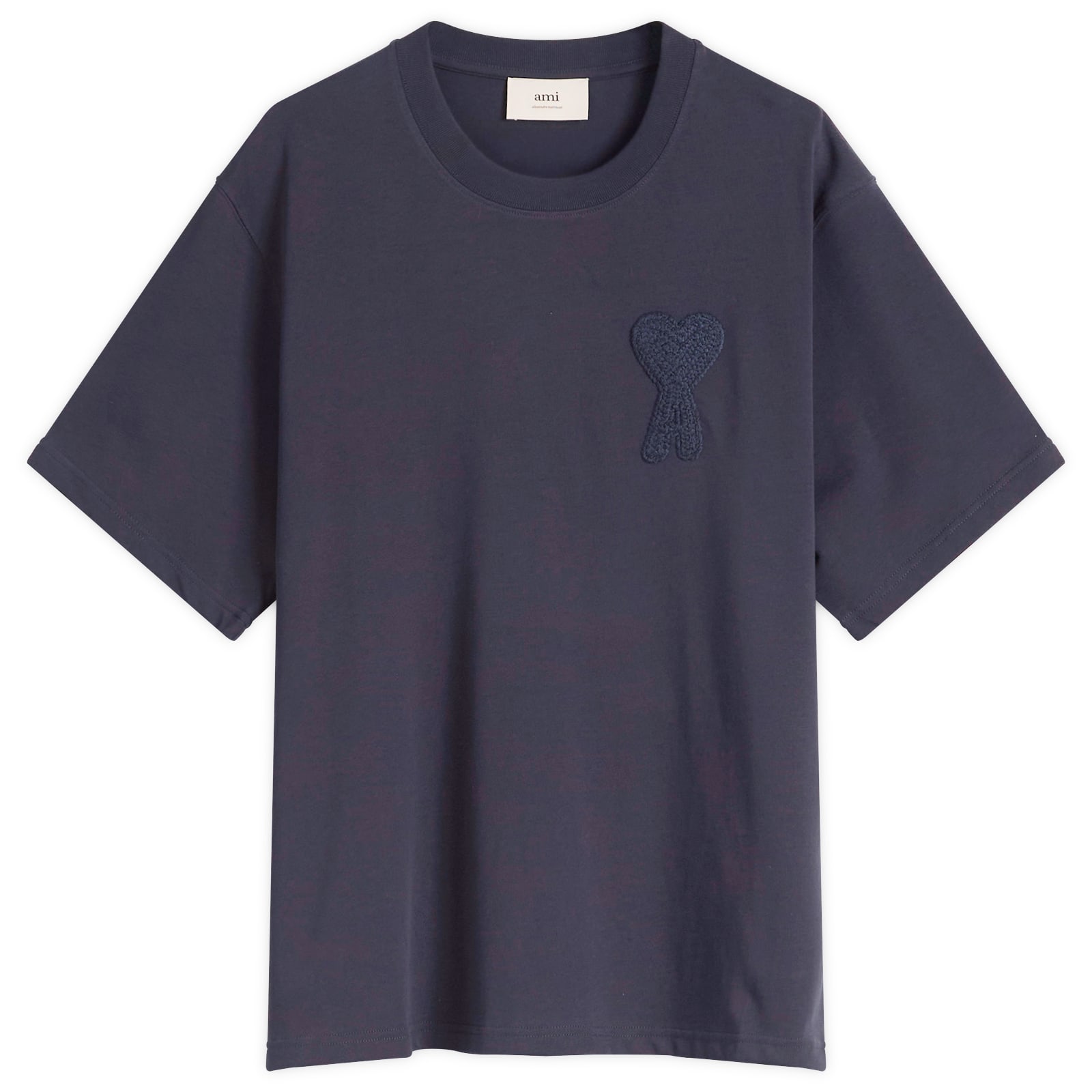 AMI Paris Woven Logo T Shirt Navy Blue | END. (AR) AMI Paris Woven Logo T Shirt Navy Blue | END. (AR)