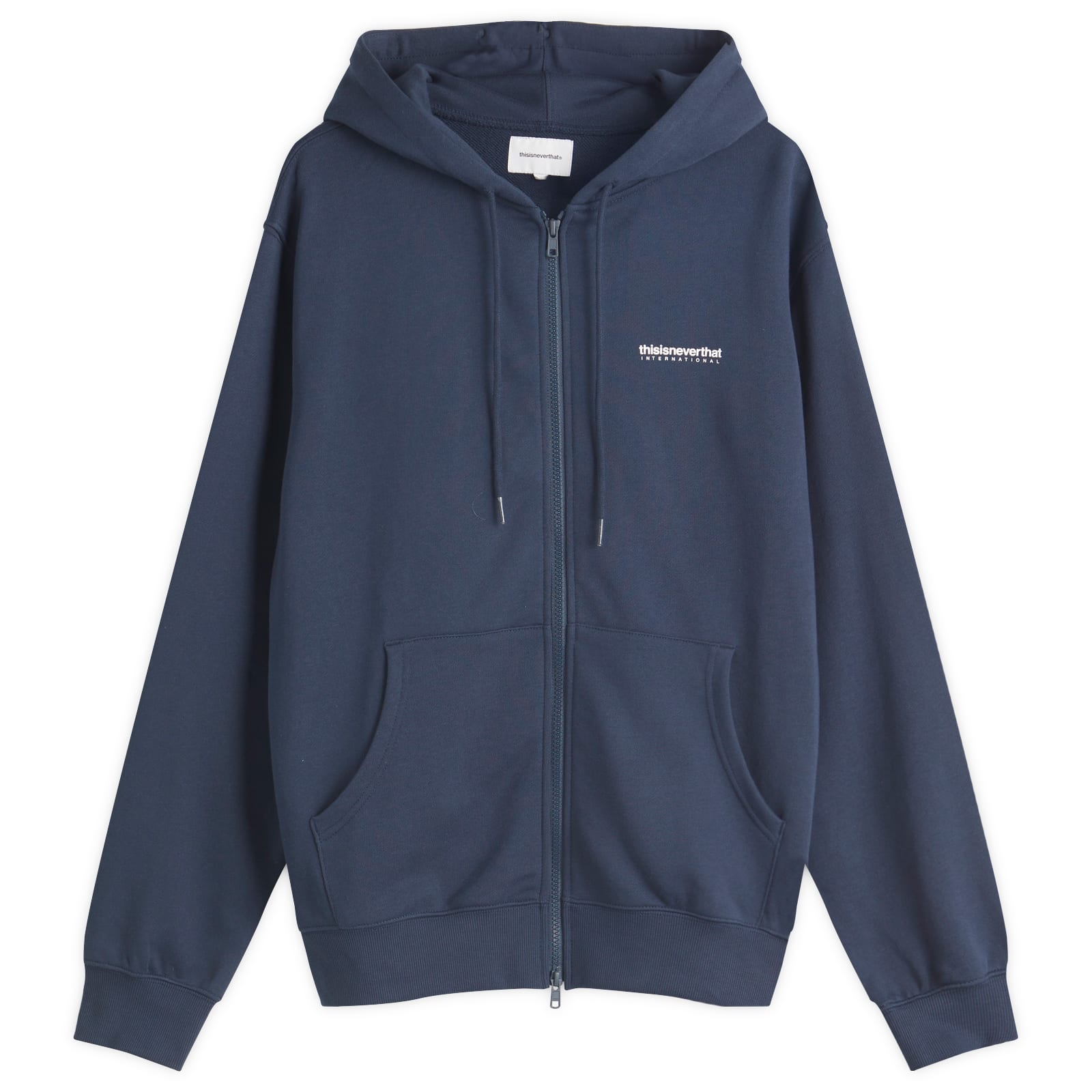 【THISISNEVERTHAT】INTL. Logo Zip Up Hoodie Navy thisisneverthat Intl. Logo Zip Up Hoodie Navy | END. (US)