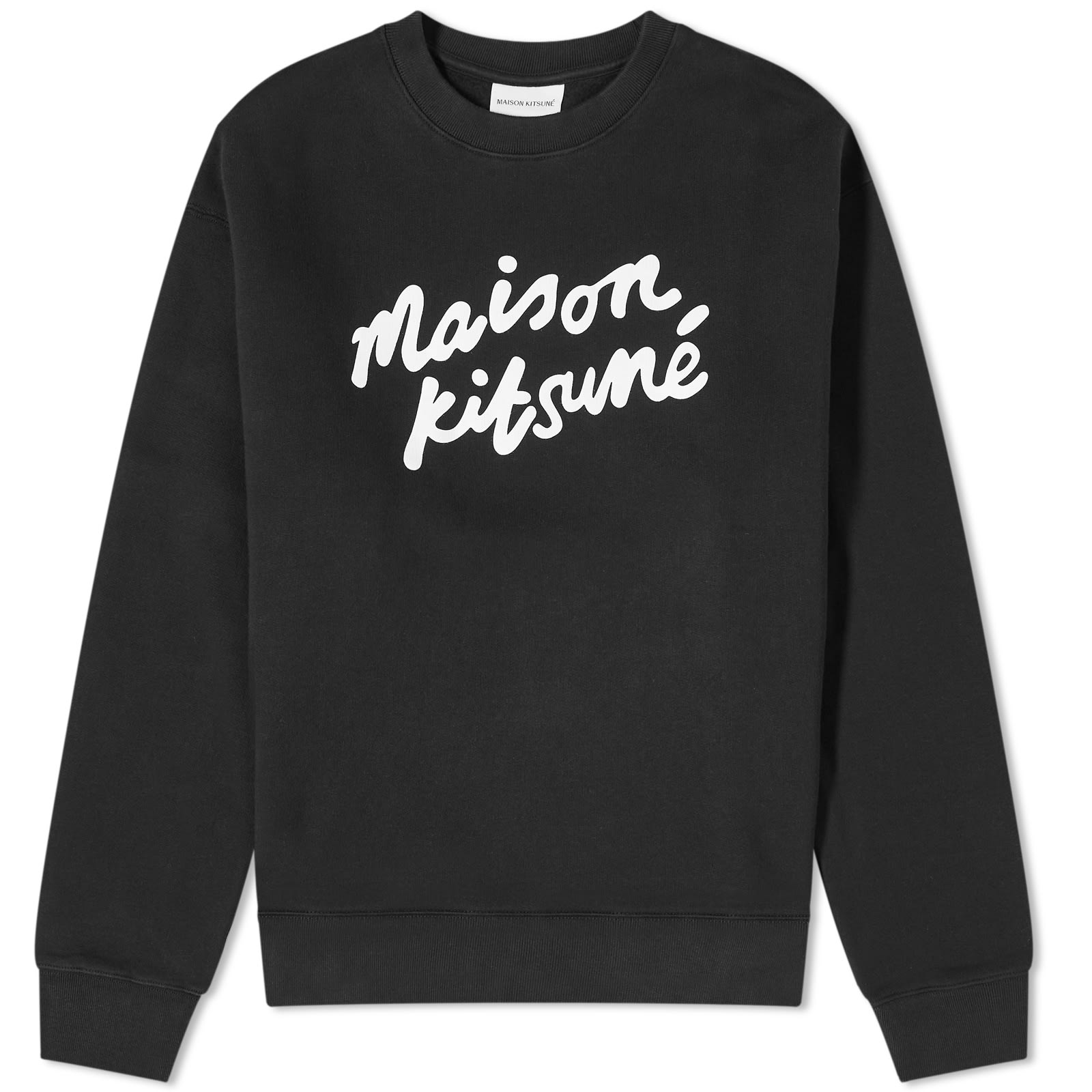 Maison Kitsuné Handwriting Comfort Crew Sweat Black & White