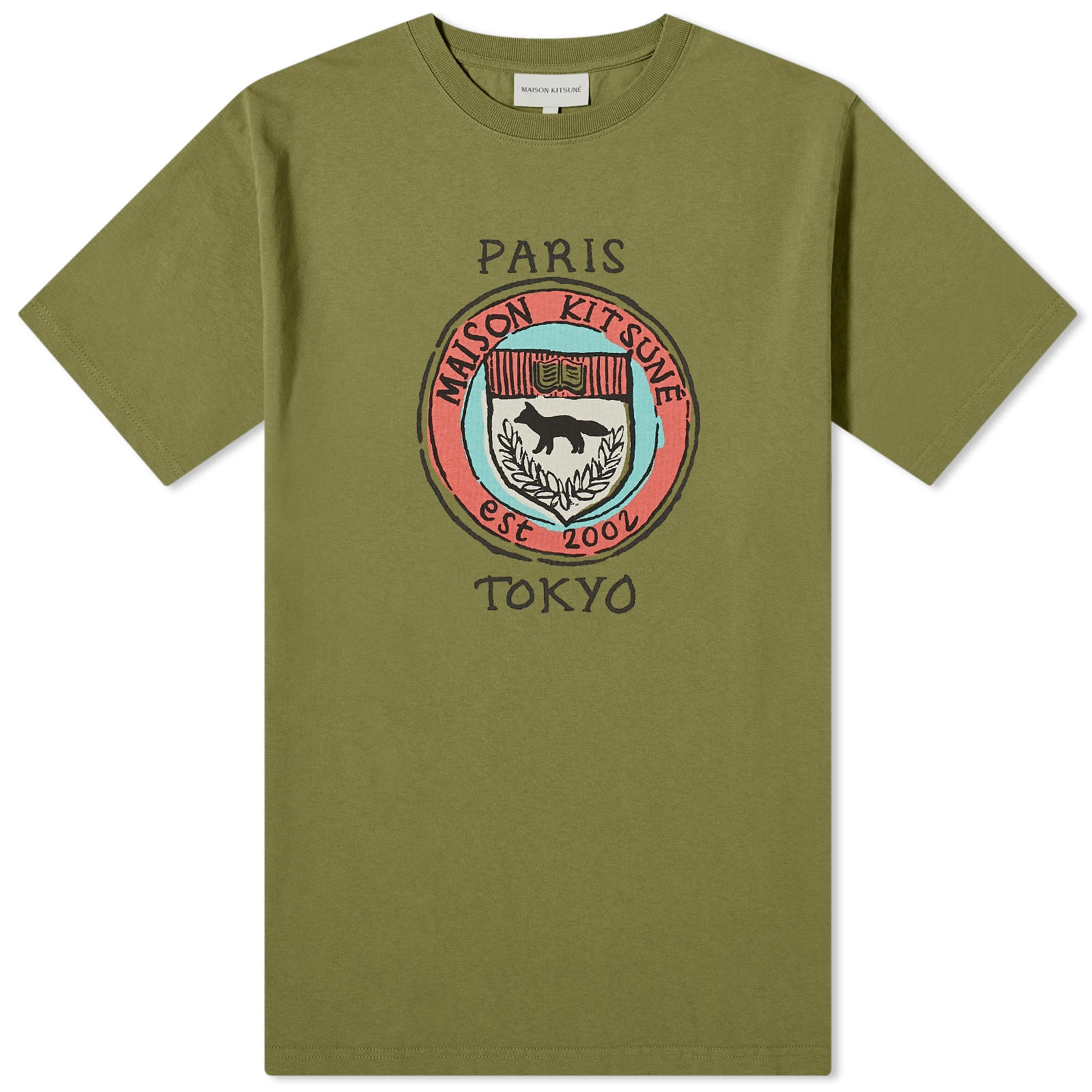 【MAISON KITSUNE】メンズ シティコインズT カーキ Maison Kitsune（メゾンキツネ）の「City Coins Comfort T-shirt