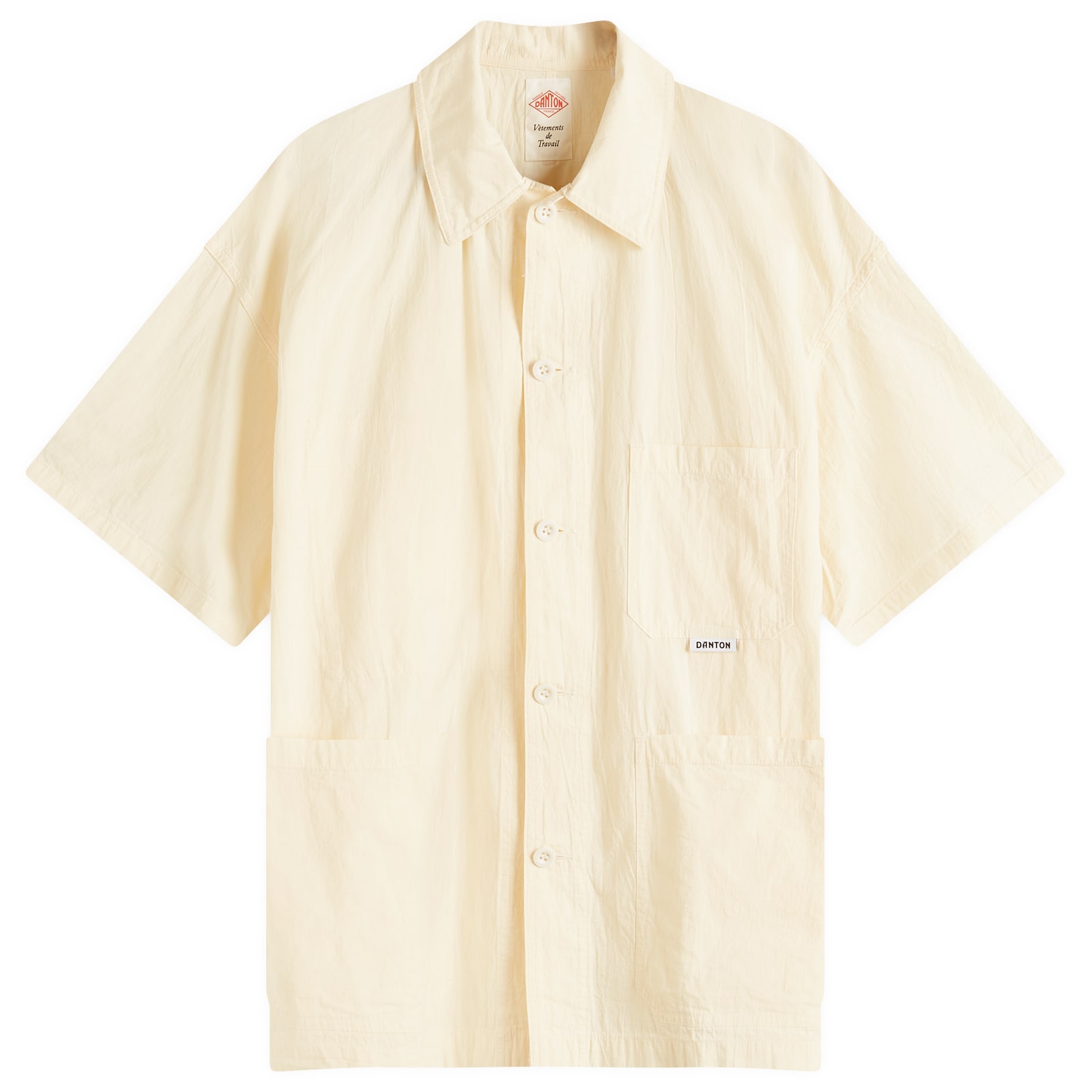 Danton Men's Coverall Short Sleeve Shirt Ivory - Curated Menswear