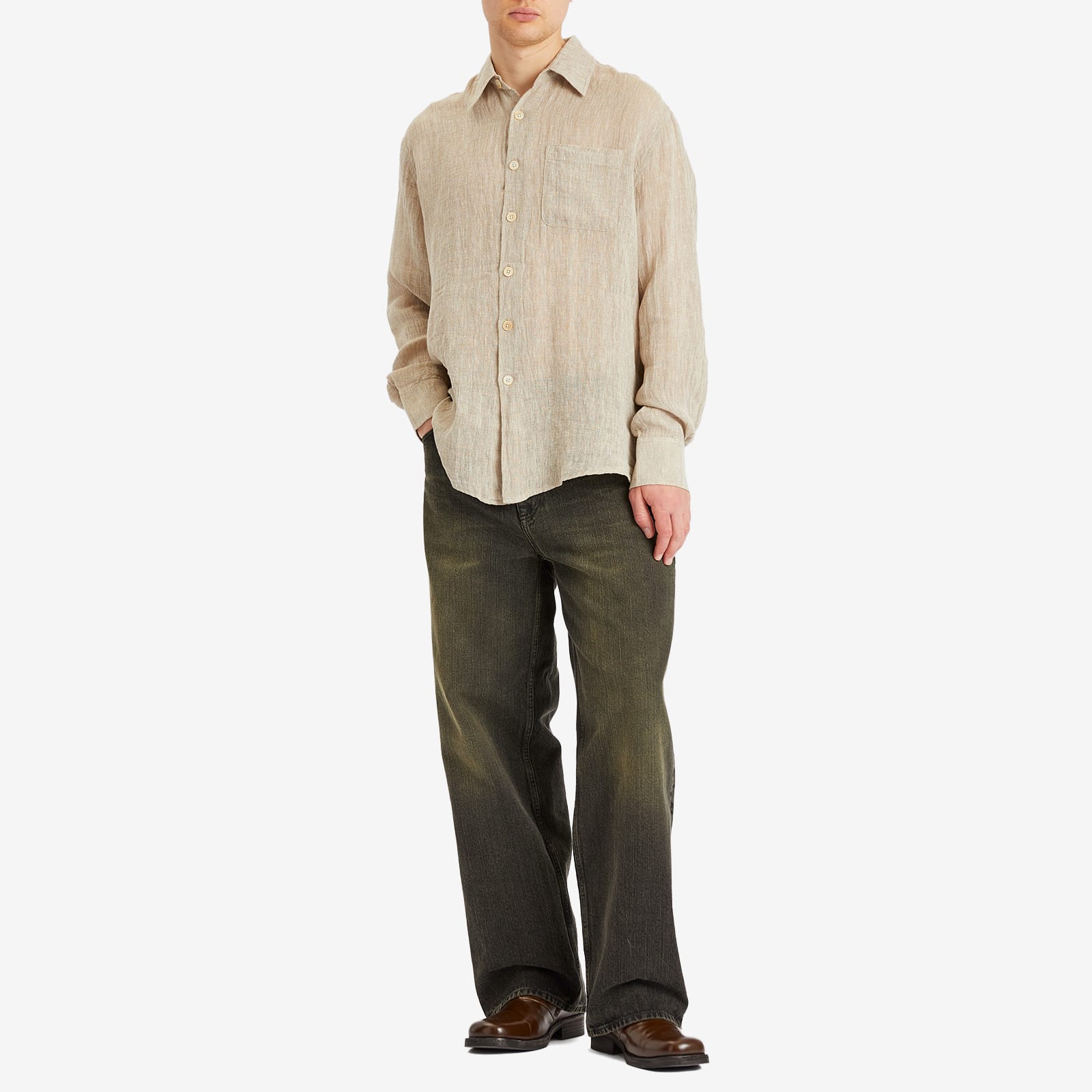Our Legacy Men's Above Shirt Pollen Dust Sparse Crepe Weave