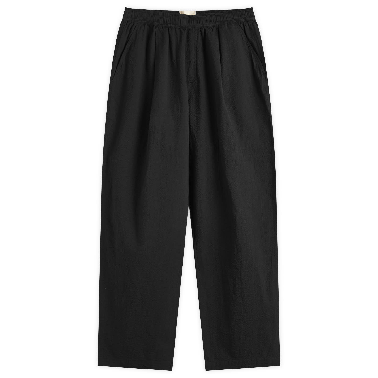 Folk Men’s Elasticated Wide Fit Trouser Black Seersucker