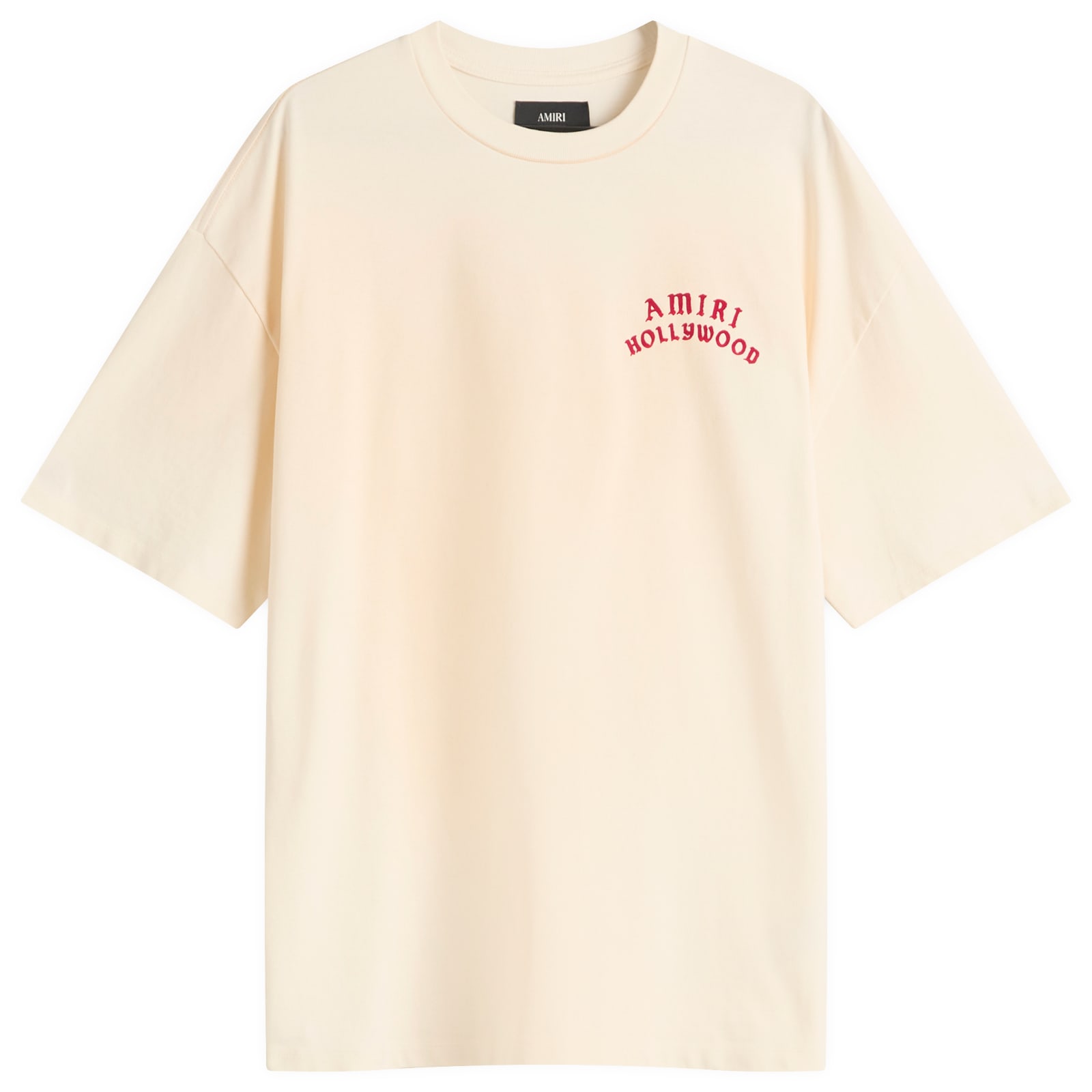 Tシャツ・カットソー AMIRI Men T-shirt Red AMJYTE1204 IVORY RED AMIRI Amiri Hollywood Oversized Tee Ivory Red | END. (US)