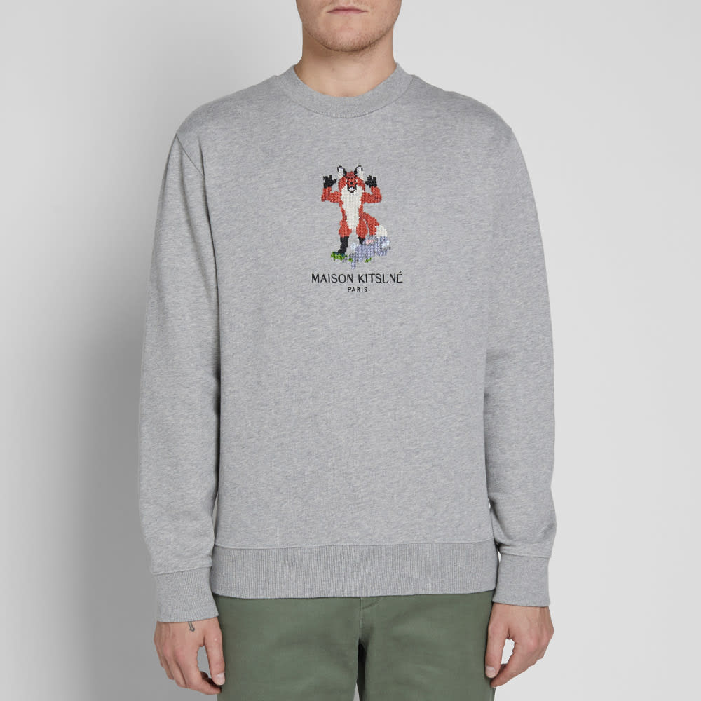 Maison Kitsuné Pixel Fox Sweater Grey