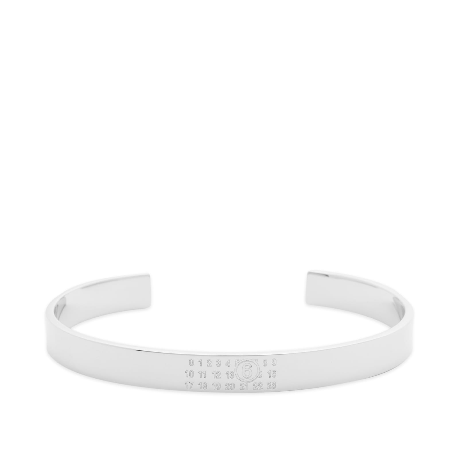 【Maison Margiela】ロゴ cuff Maison Margiela Silver Logo Cuff Bracelet Maison Margiela