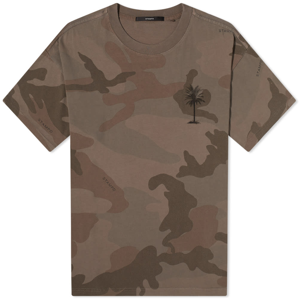 STAMPD Relaxed Palm Tee Dark Camo | END 