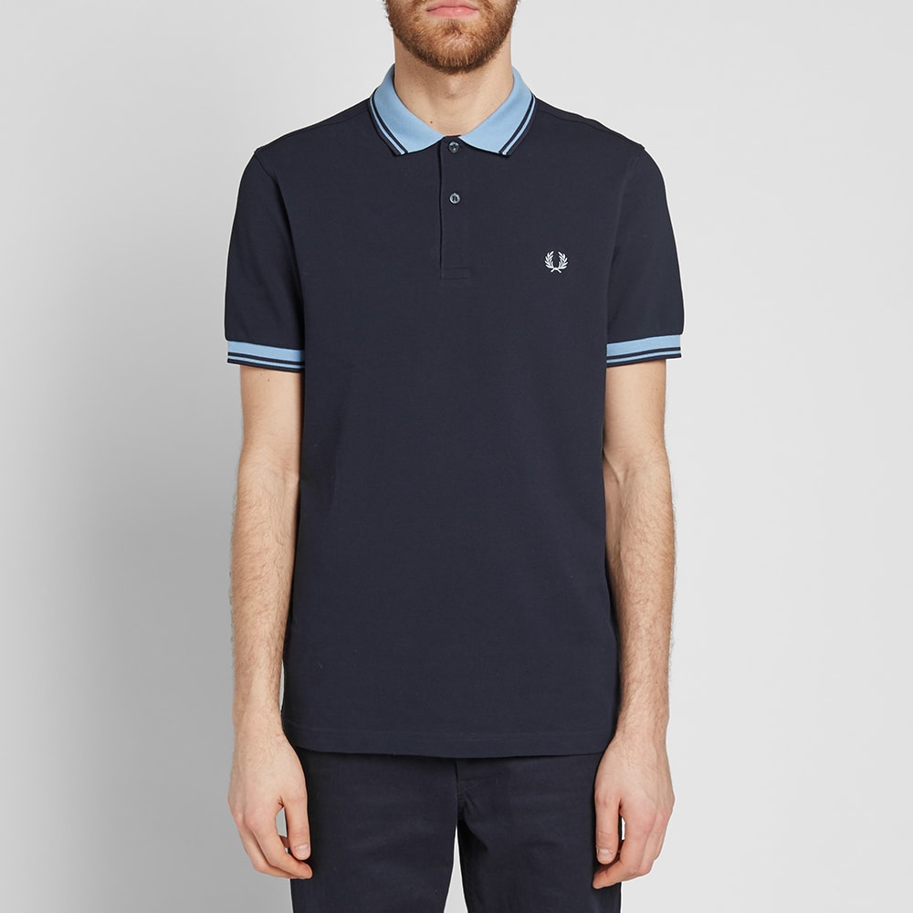 fred perry contrast polo in navy