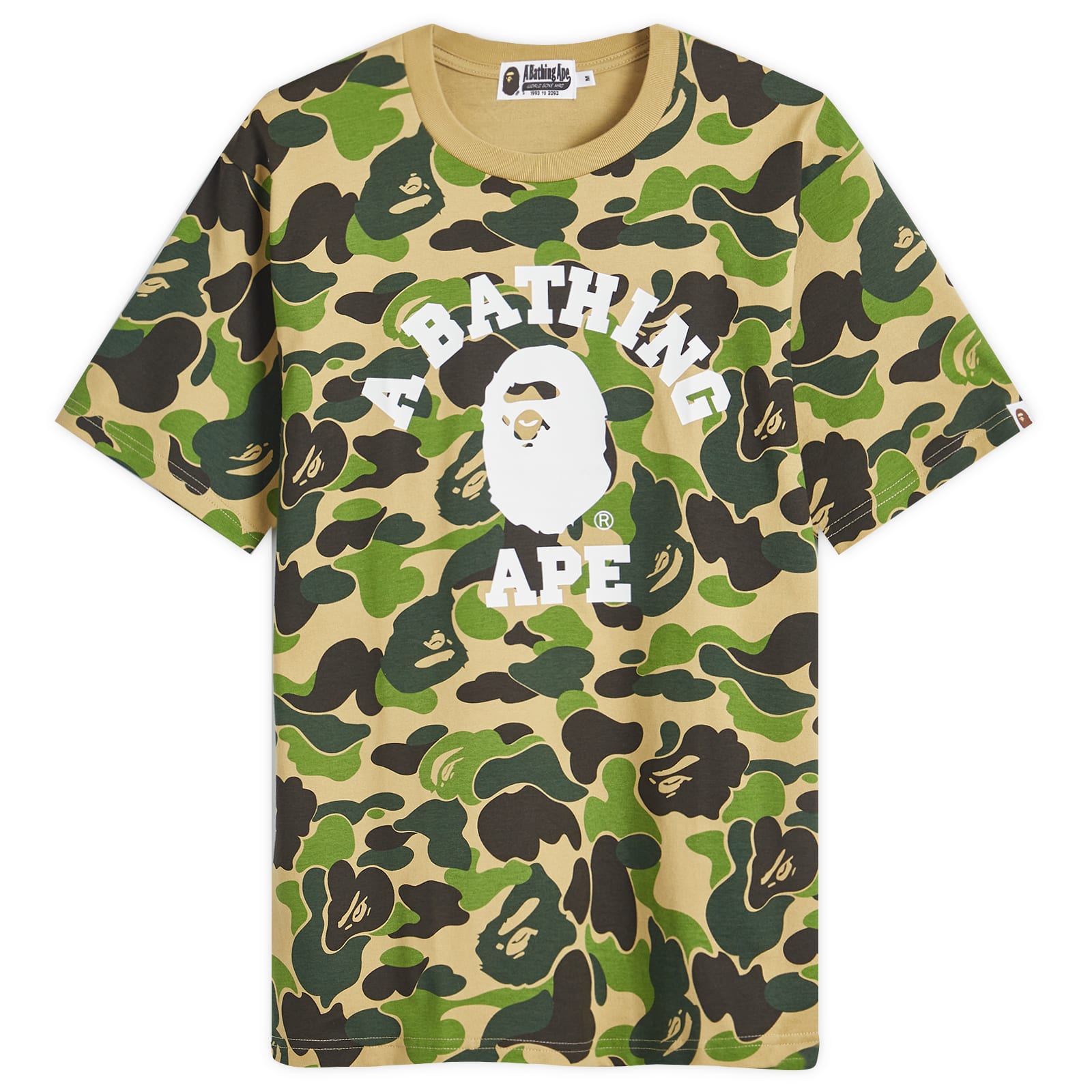 A Bathing Ape Men's All Over ABC Camo College T-Shirt Green