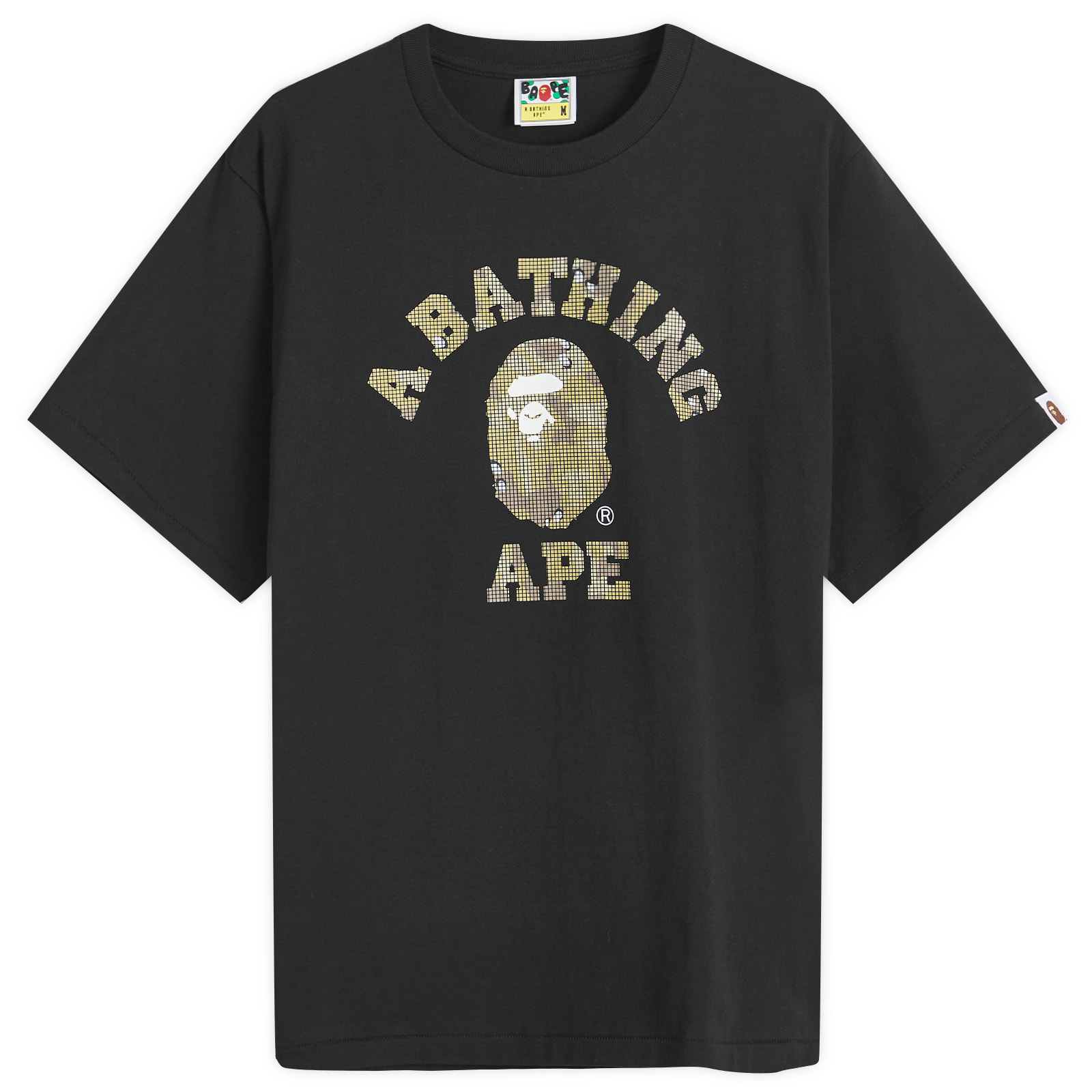 Men Bitmap A Bathing Ape Men's Bitmap College T-Shirt Black - Curated Menswear