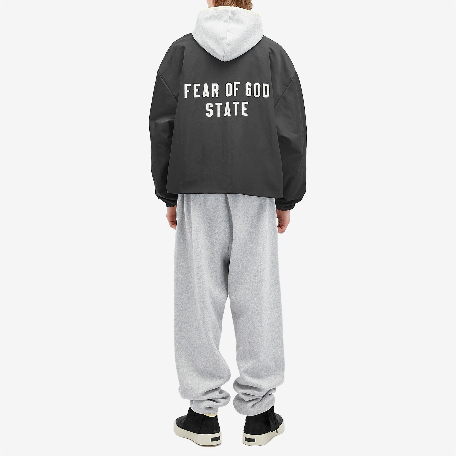 Fear of God ESSENTIALS Men's Textured Nylon Trucker Jacket Black