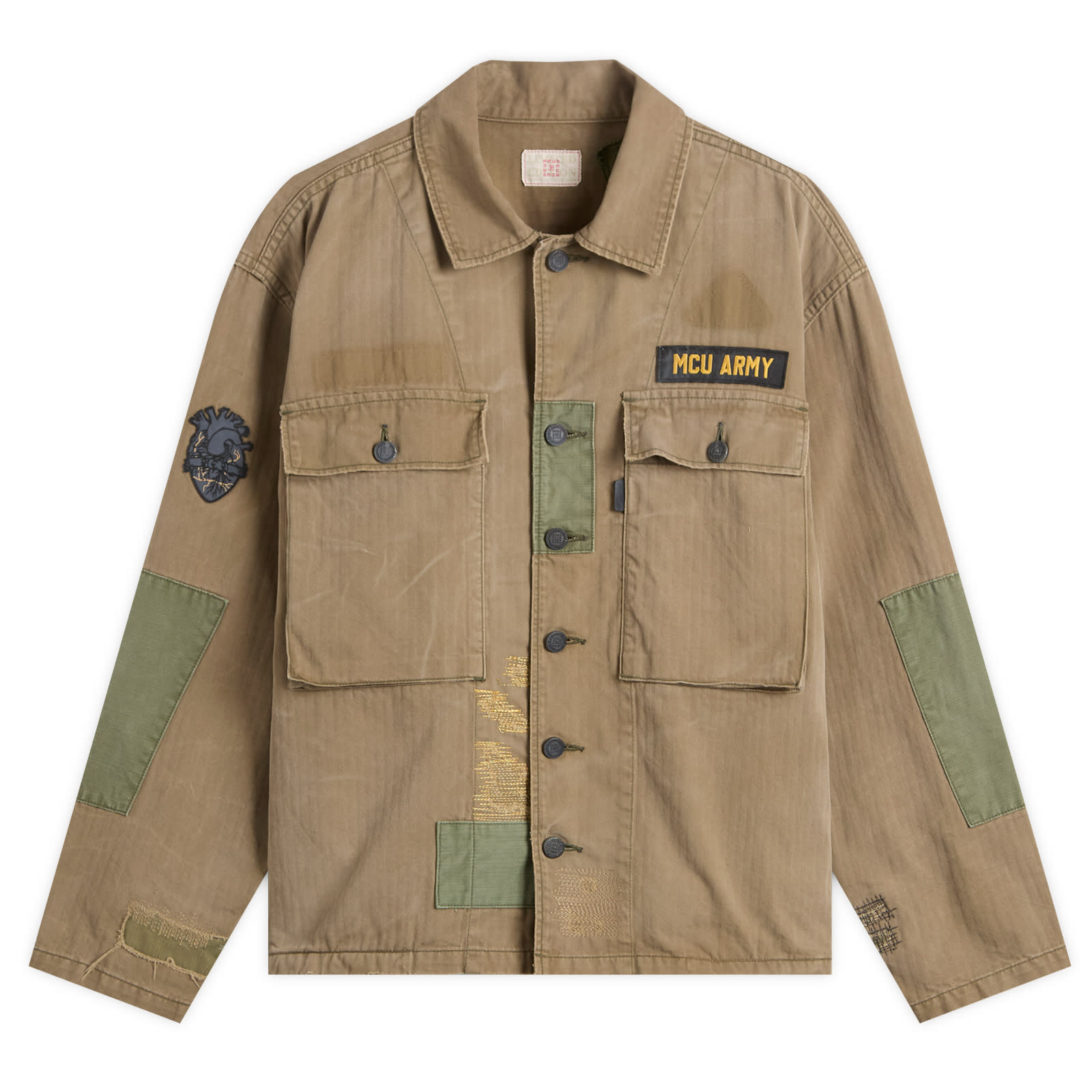 Mastercraft Union Men’s Shuri Herringbone Overshirt Green
