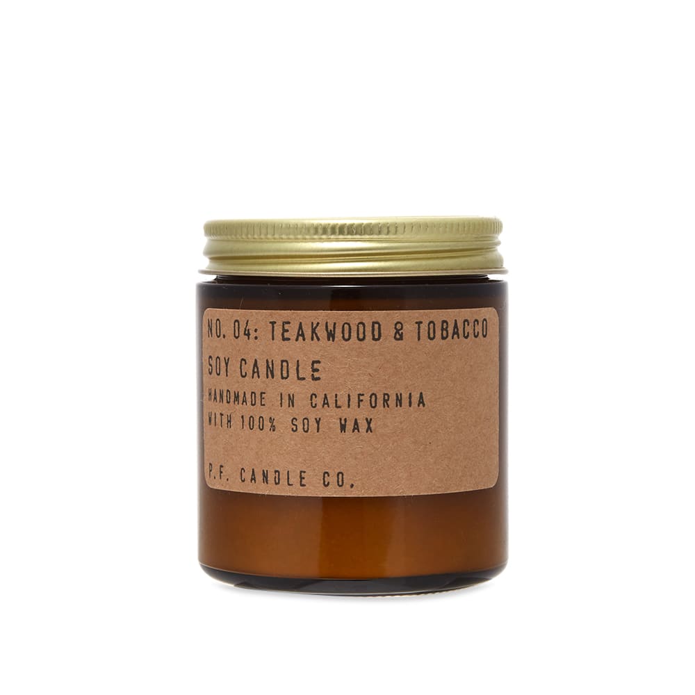It might be tiny, but P.F. Candle Co’s miniature teakwood and tobacco candle packs a big olfactory punch. Handcrafted in the company’s native California, the heady scent combines decadent notes of leather, orange and tobacco while cedar, teak and sandalwood provide depth and black tea and pepper offer balance. Beautifully presented in an apothecary-inspired amber glass jar, this travel sized piece makes it possible to take the scent of home with you wherever you go. 

3.5oz
100% Natural Soy Wax

Top Notes: Orange, Leather, Tobacco, Amber & Musk
Mid Notes: Black Tea & Black Pepper
Base Notes: Sandalwood, Teak, Cedarwood & Patchouli

20-25 Hours Burn Time
Made in USA