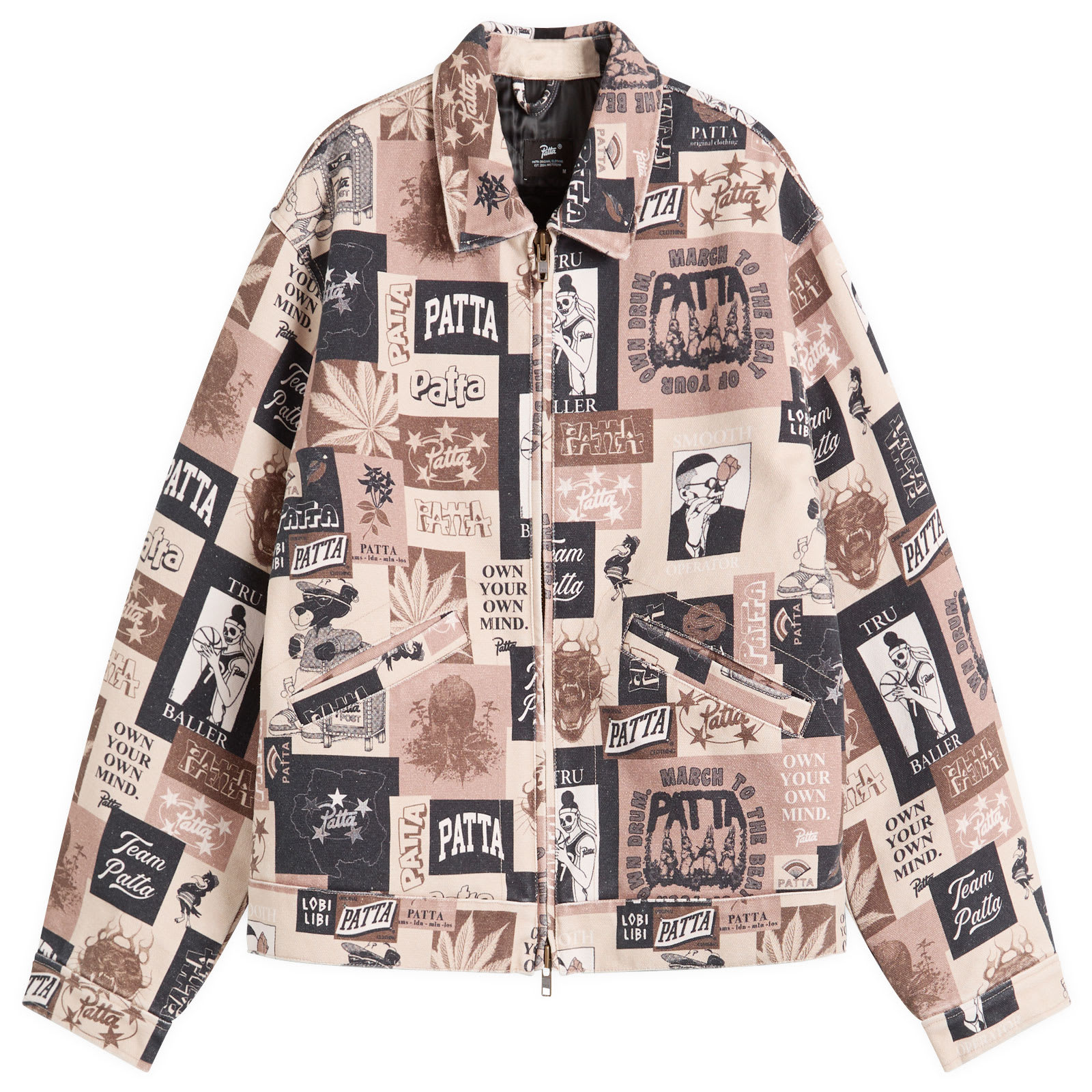 Patta Men’s Collage Insulated Canvas Jacket Beige