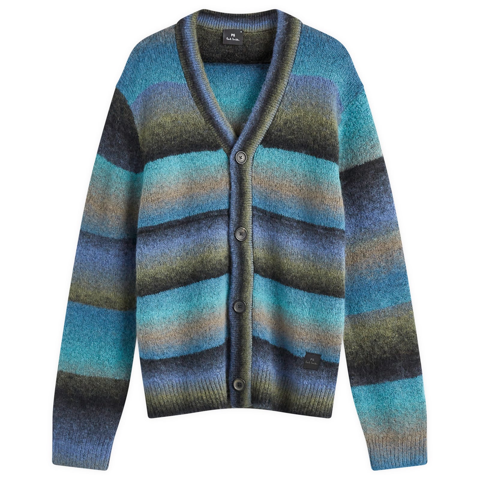 Paul Smith Women's White Multi Colour Zig Zag Sleeve Cardigan W2R-450N-P31263 Col 08 main image 1