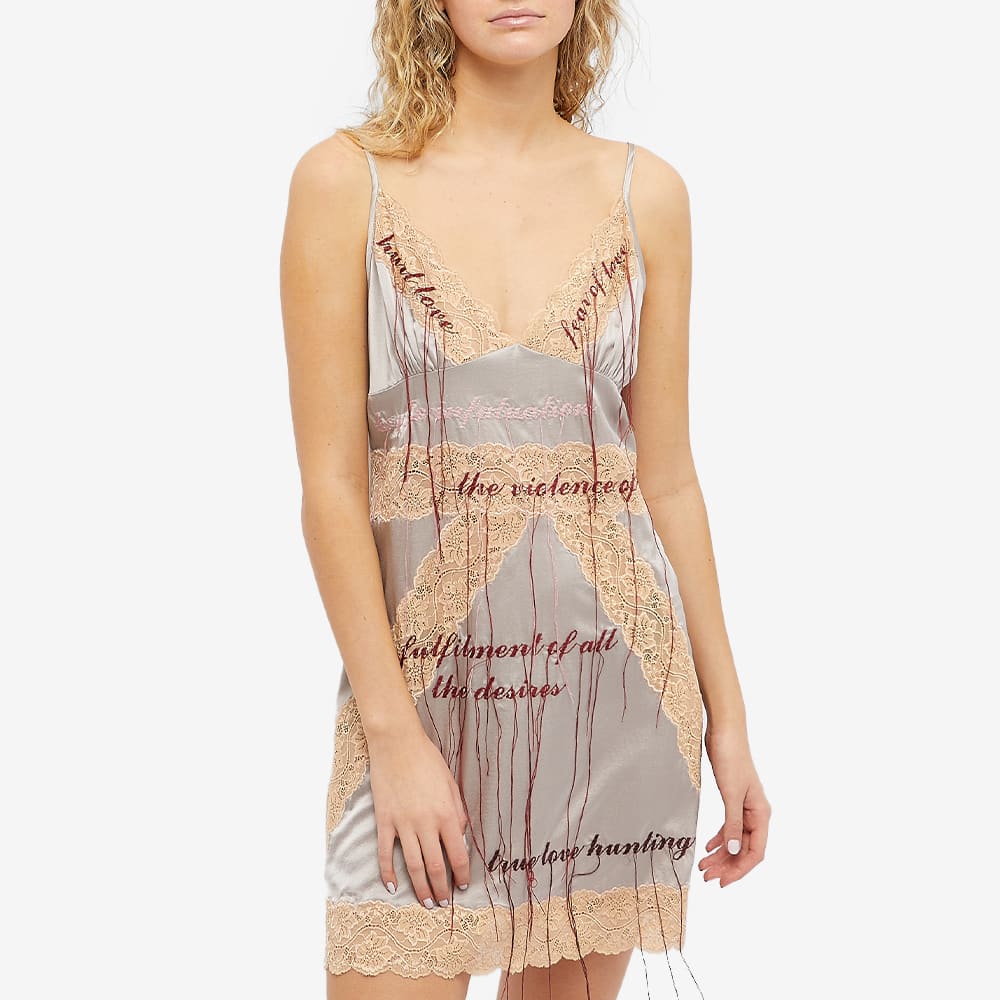 Rokh Embroidered Slip Dress Pearl Beige END. (Global)