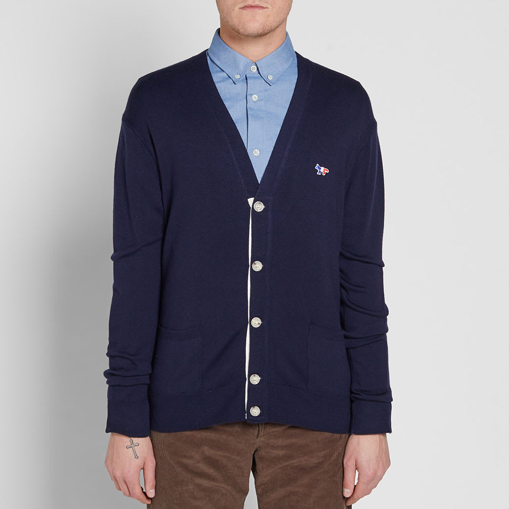 maison kitsune wool cardigan