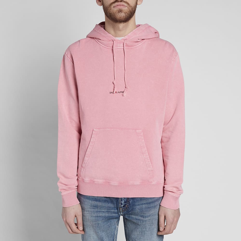 Saint Laurent Loose Fit Archive Logo Hoody Fuschia Print | END. (US)