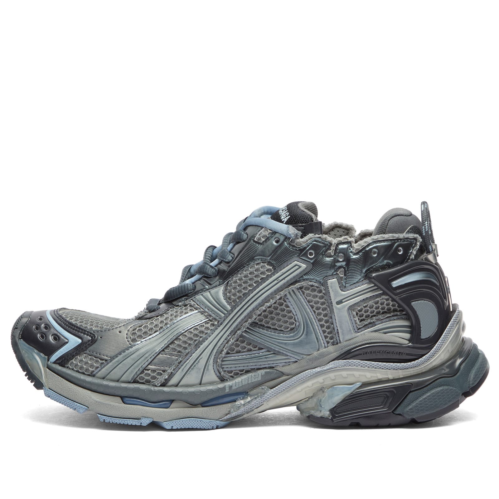 Balenciaga Men’s Runner Mesh Sneaker Grey/Navy/Light Blue