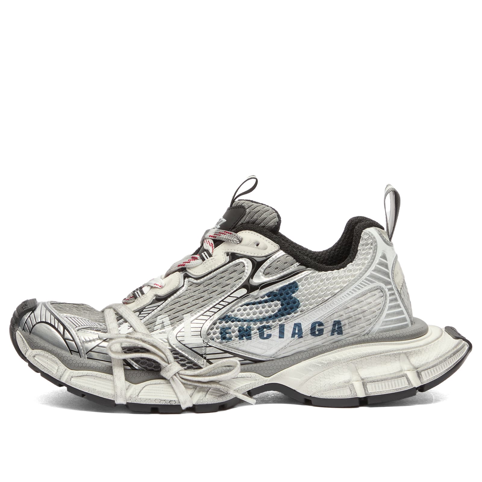 Balenciaga Men’s 3XL Split Logo Sneaker White/Navy/Grey