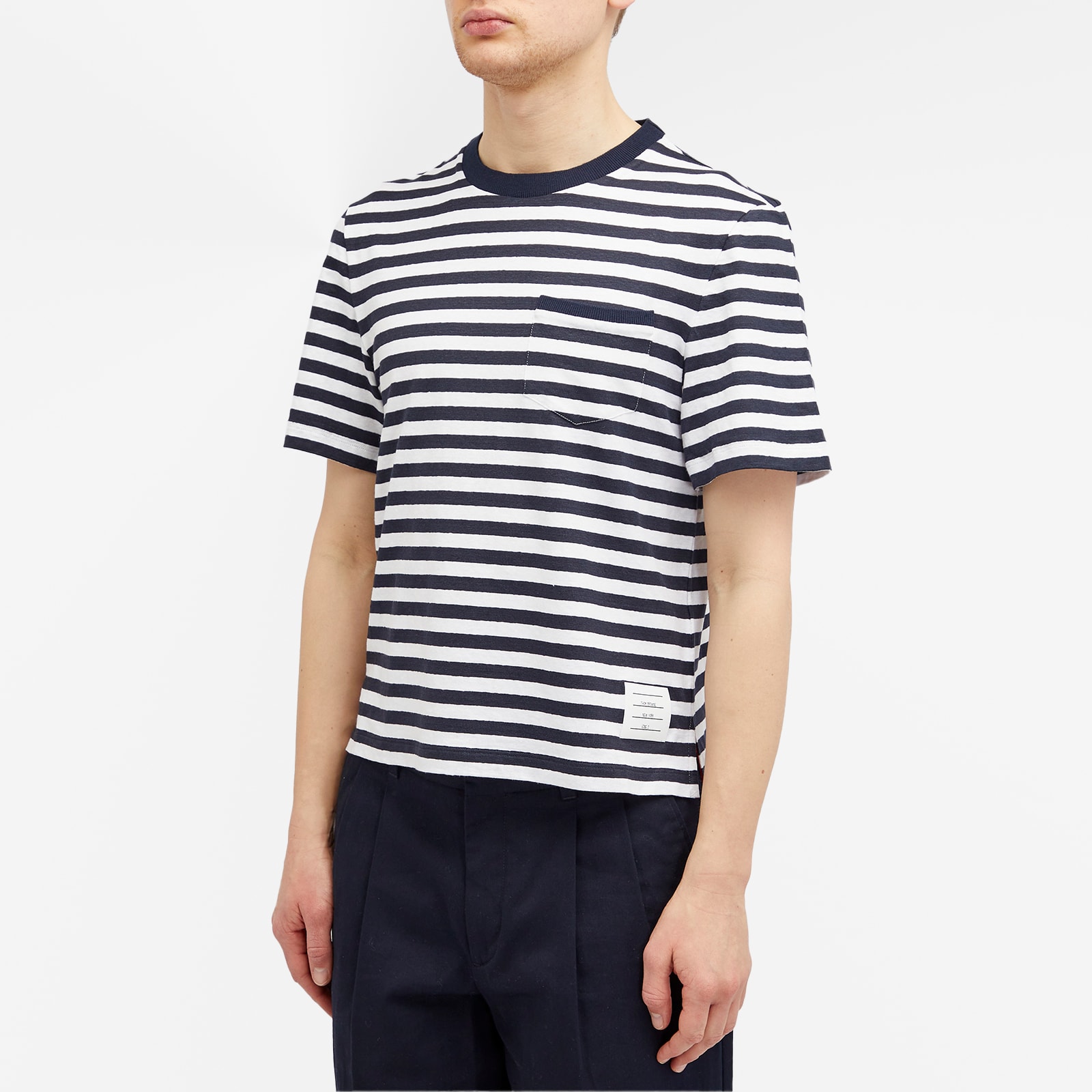 Tシャツ・カットソー Thom Browne MJS242A J0119 HORIZONTAL-STRIPE T-shirt Thom Browne Cotton 4-Bar Stripe T-Shirt | Saks Fifth Avenue