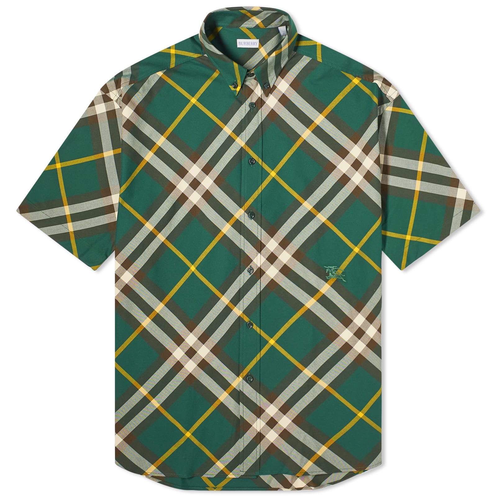 Tシャツ・カットソー Burberry SS24 Check shirt (8082903 IVY) Burberry Men's EKD Logo Short Sleeve Check Shirt Ivy Check