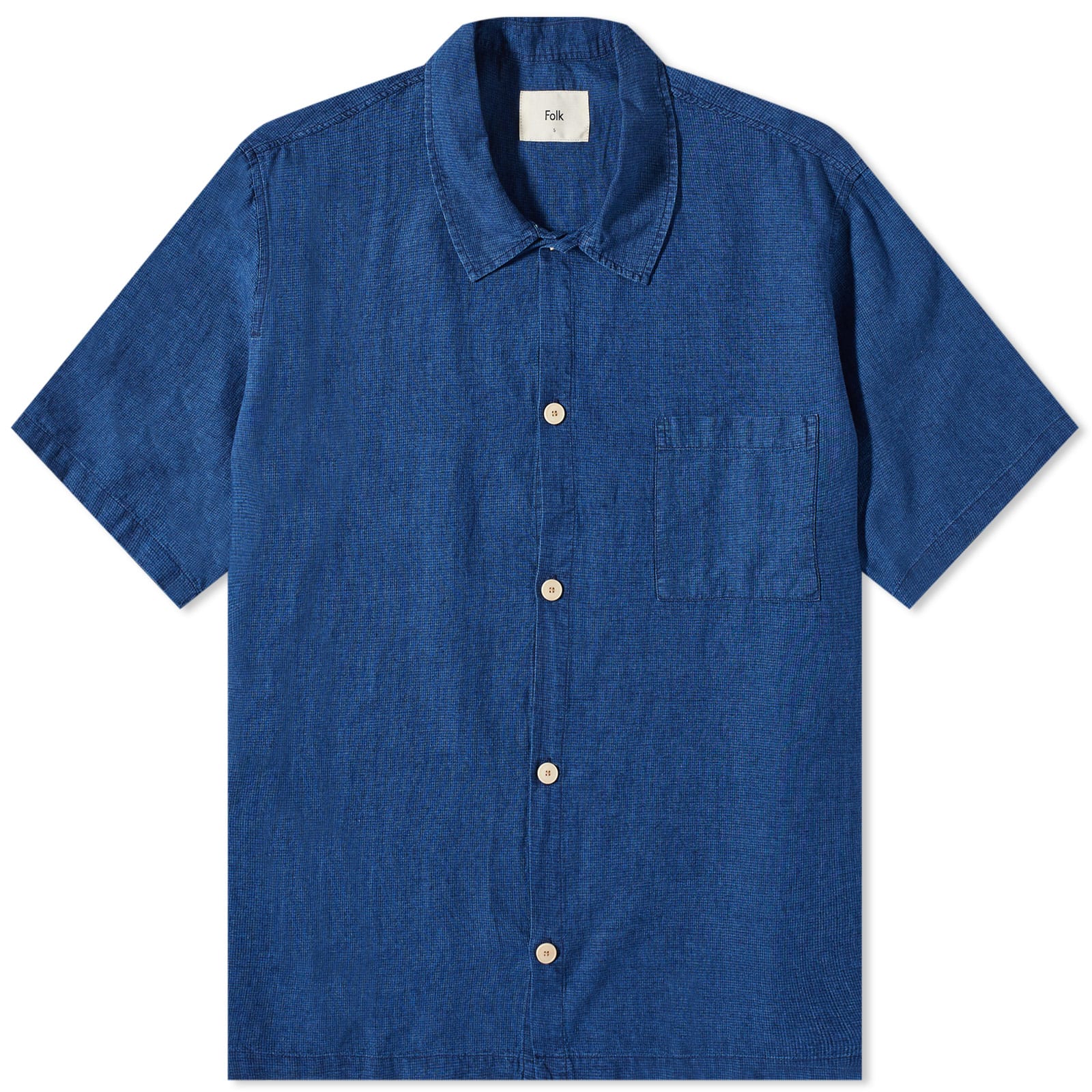 Folk Micro Waffle Seoul Shirt Indigo END GB folk-micro-waffle-seoul-shirt-indigo-end-gb
