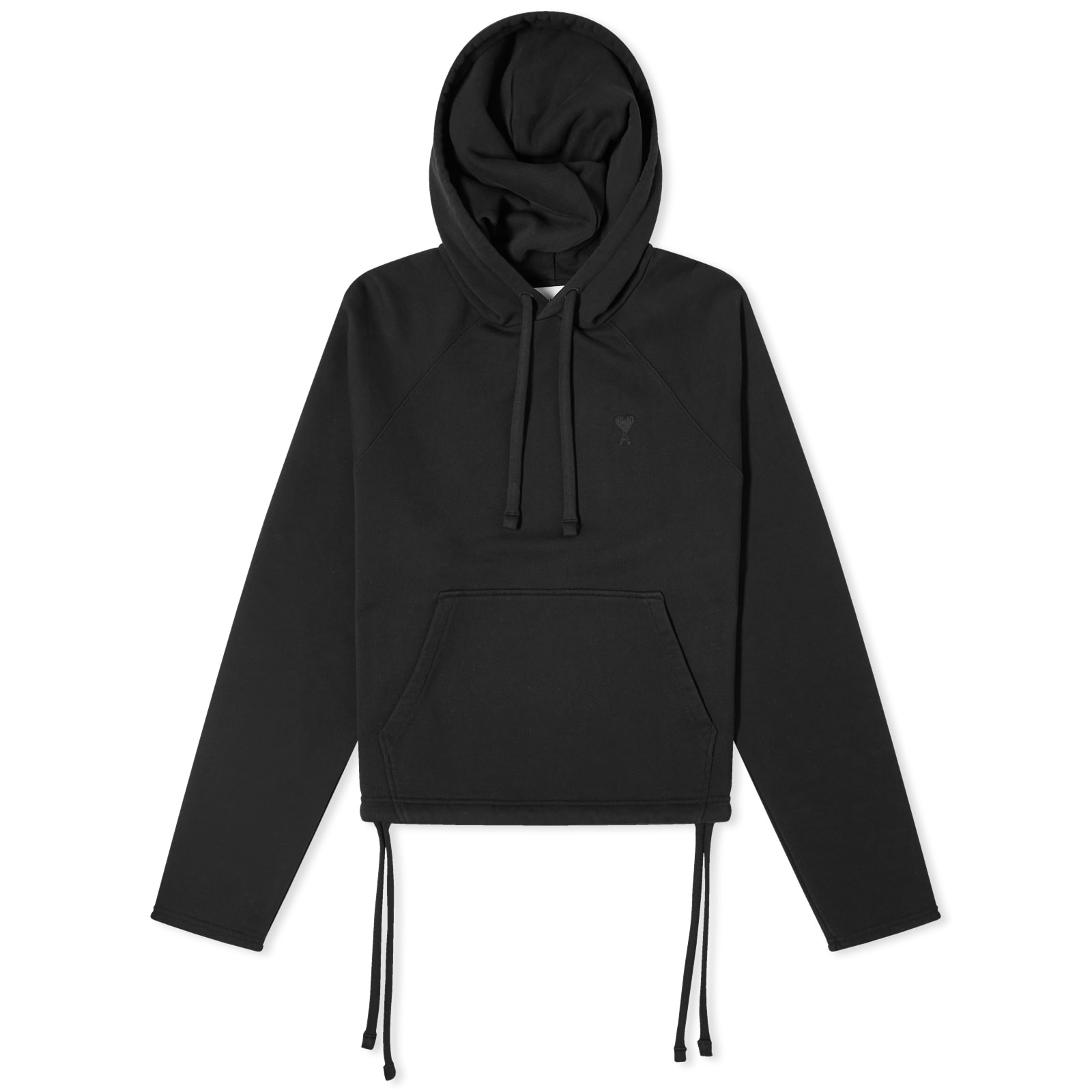 AMI Paris Tonal ADC Cropped Hoodie Black | END. (US)