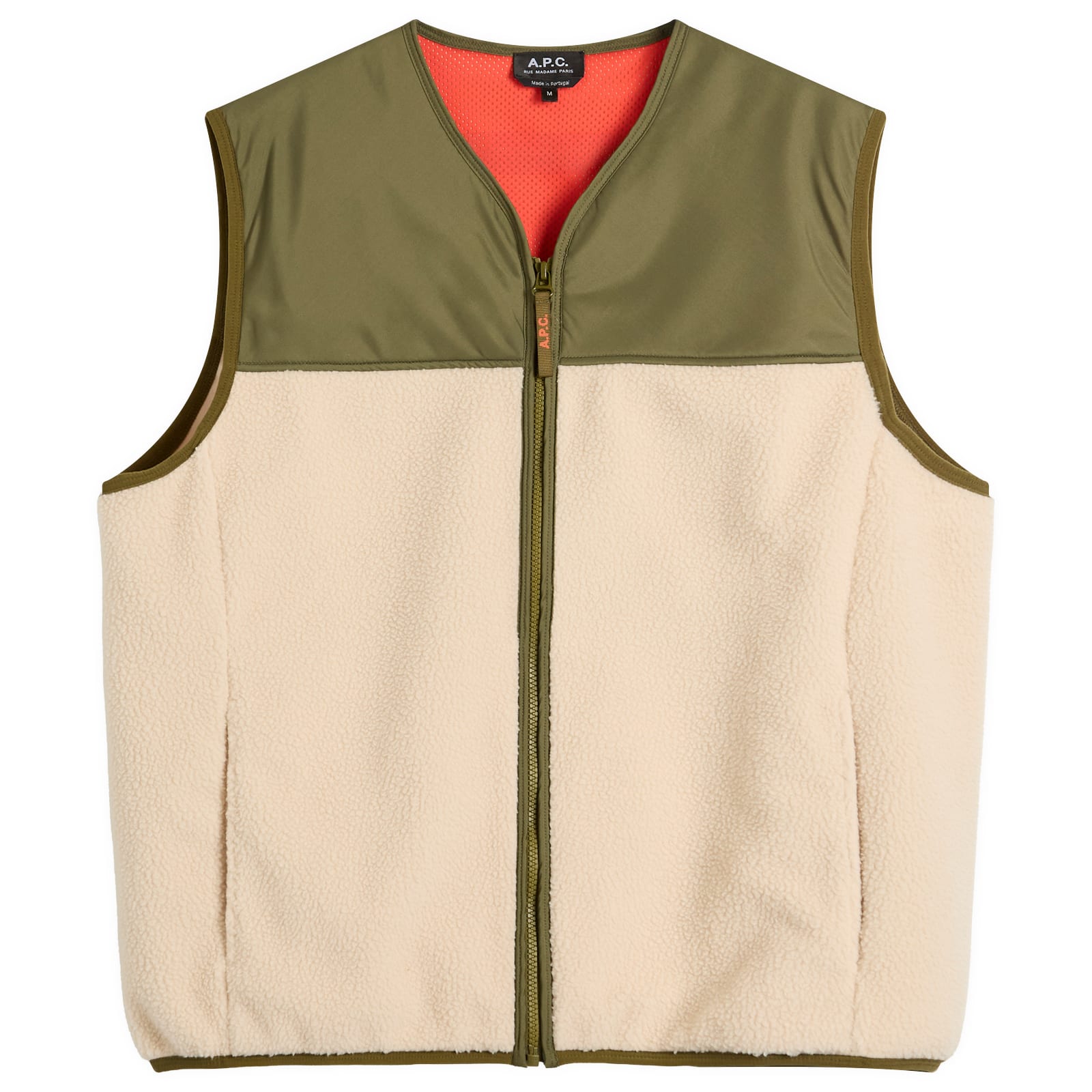 A.P.C. Men’s Marty Sherpa Fleece Gilet Off White
