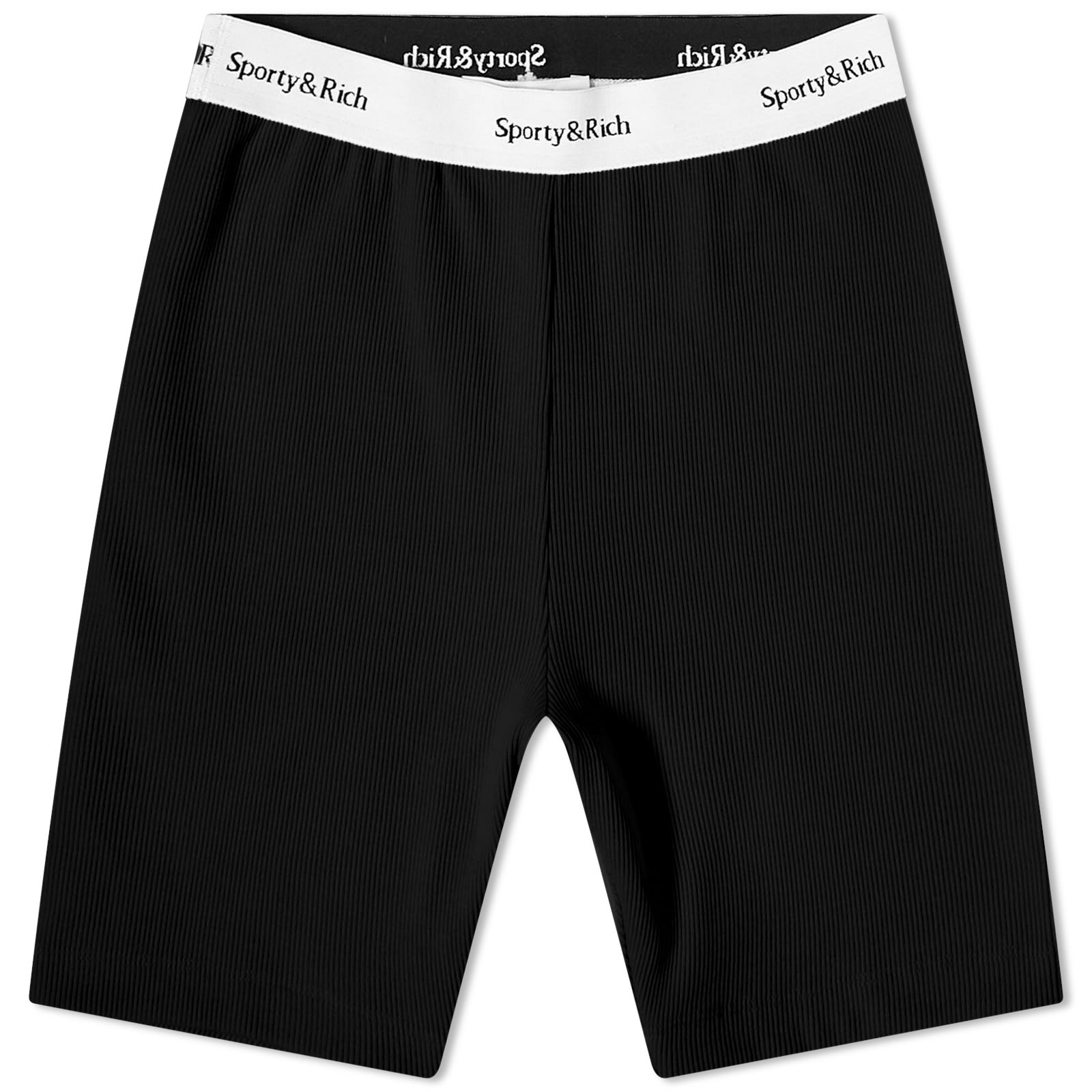 Sporty Rich Serif Logo Ribbed Cycling Short Black END US sporty-rich-serif-logo-ribbed-cycling-short-black-end-us