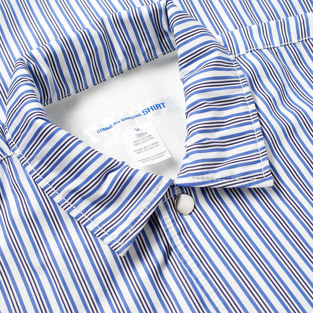 cdg blue striped shirt