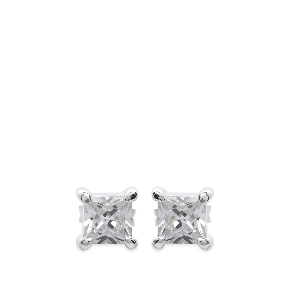 Hatton Labs Princess Cut Stud Earrings Silver | END. (US)
