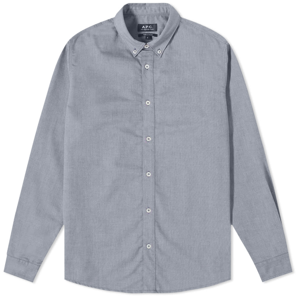 A.P.C. New Button Down Oxford Shirt Navy | END. (KR)