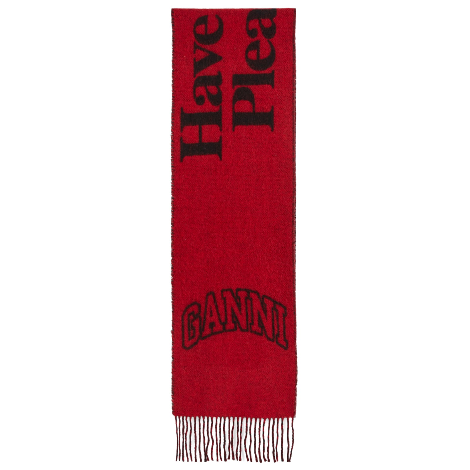 ◇Ganni◇ Narrow Please Recycle Muffler Winery A6204047 MUSINSA | GANNI Narrow Please Recycle Muffler - Winery