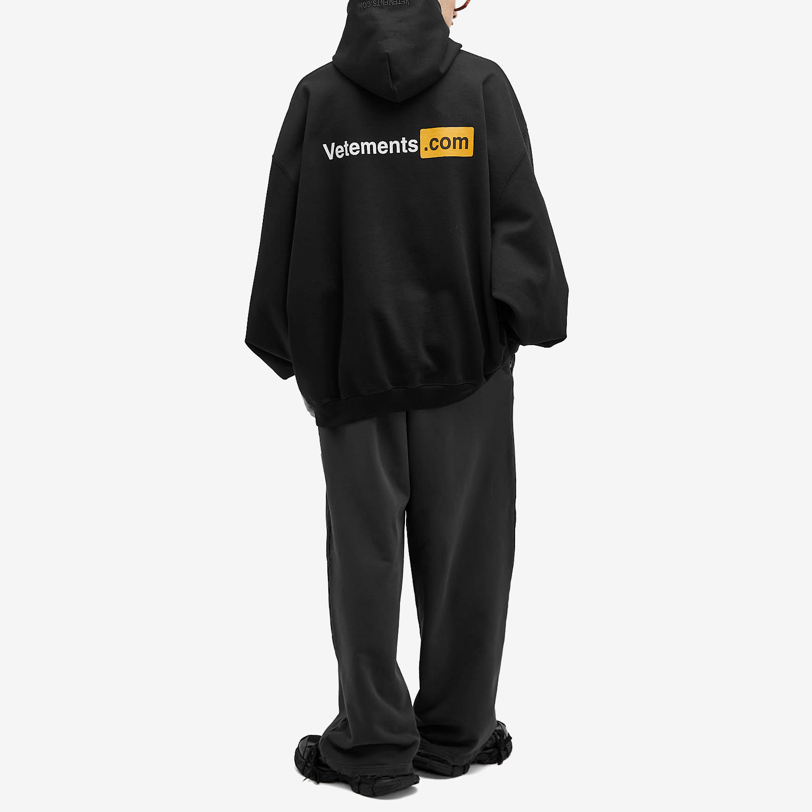 VETEMENTS Men's XXX Logo Hoodie Black | UA65HD310B | FOOTY.COM