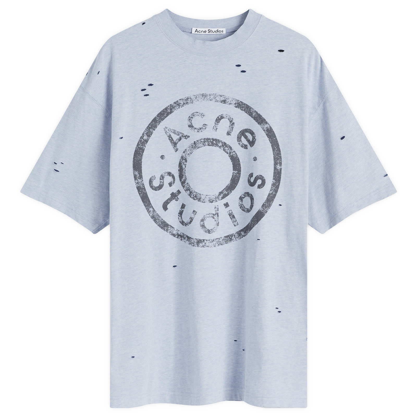 Acne Studios Exford Button Logo T-Shirt Blue Melange | END. (AR)