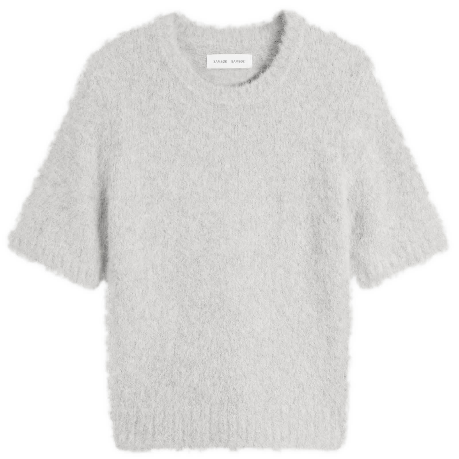 Samsøe Samsøe Women's Light Grey Melange Sajeanne Knit Top