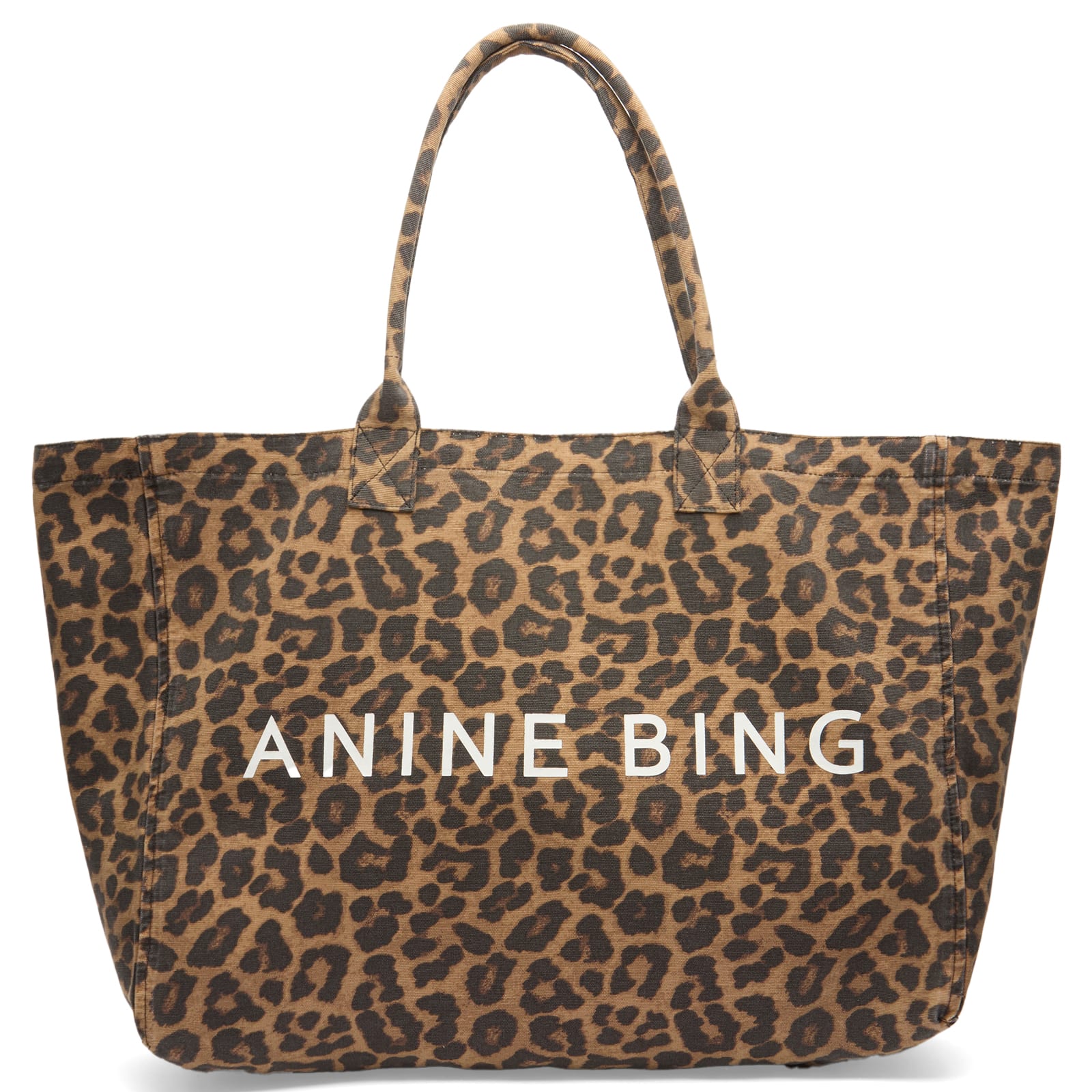 Anine Bing Women's Leopard Leo Canvas Tote Bag