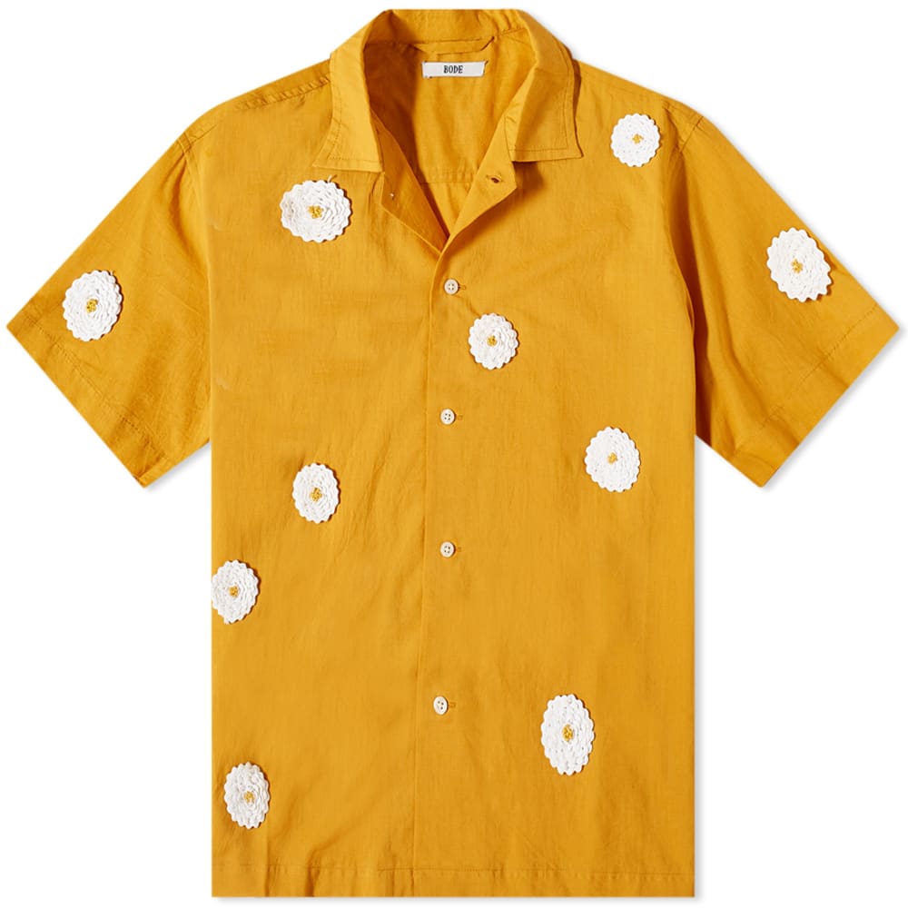 BODE Daisy Rickrack Embroidered Vacation Shirt Marigold END.