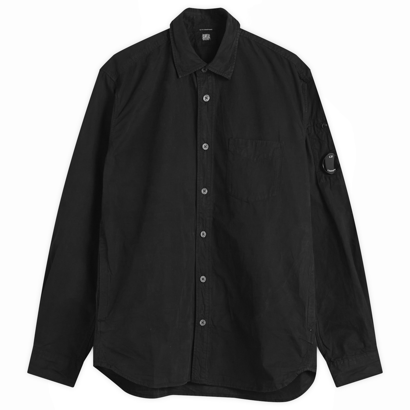 C.P. Company Men's Cotton Ripstop Short Sleeve Shirt Black
