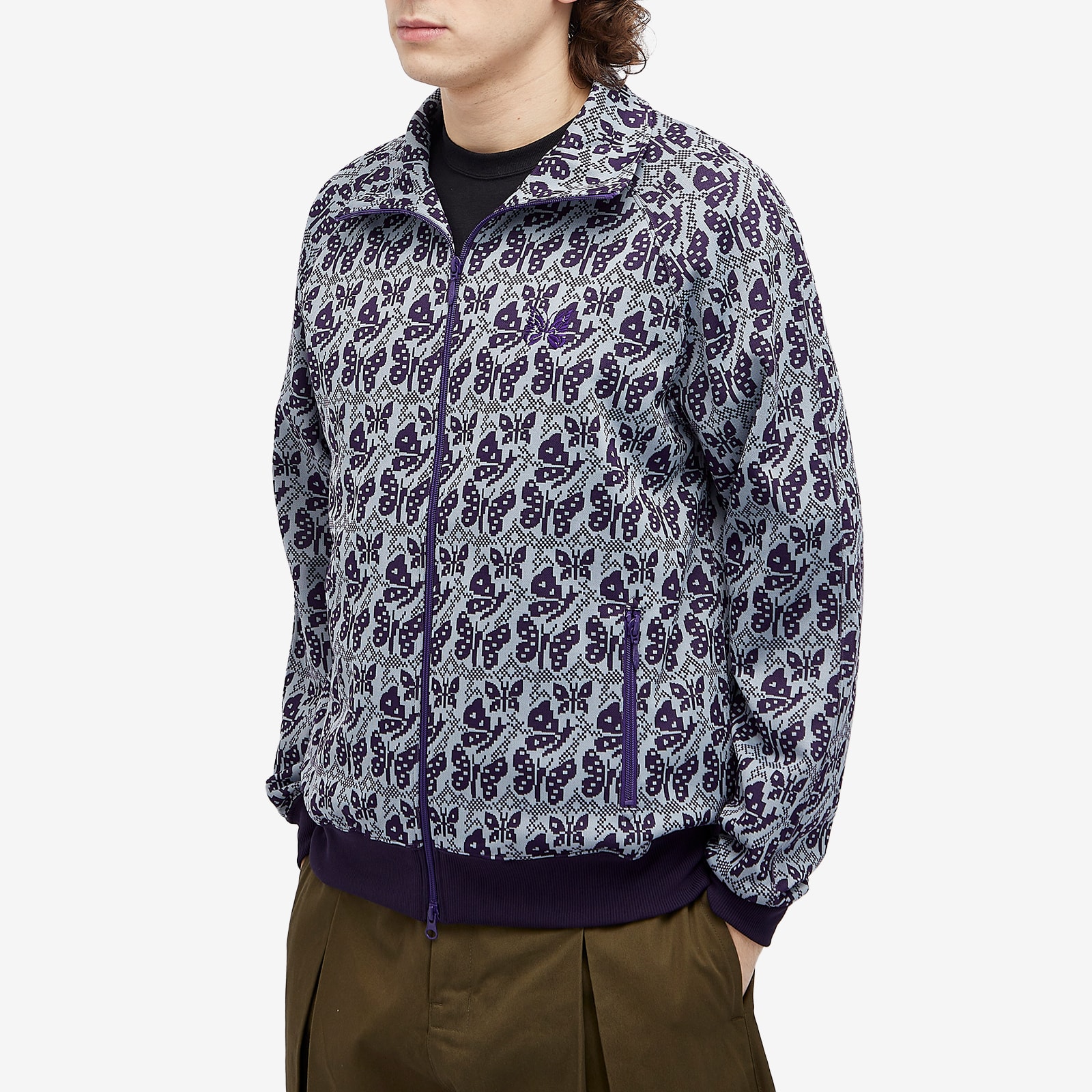 Needles Men's Poly Jacquard Track Jacket Papillon - Curated Menswear