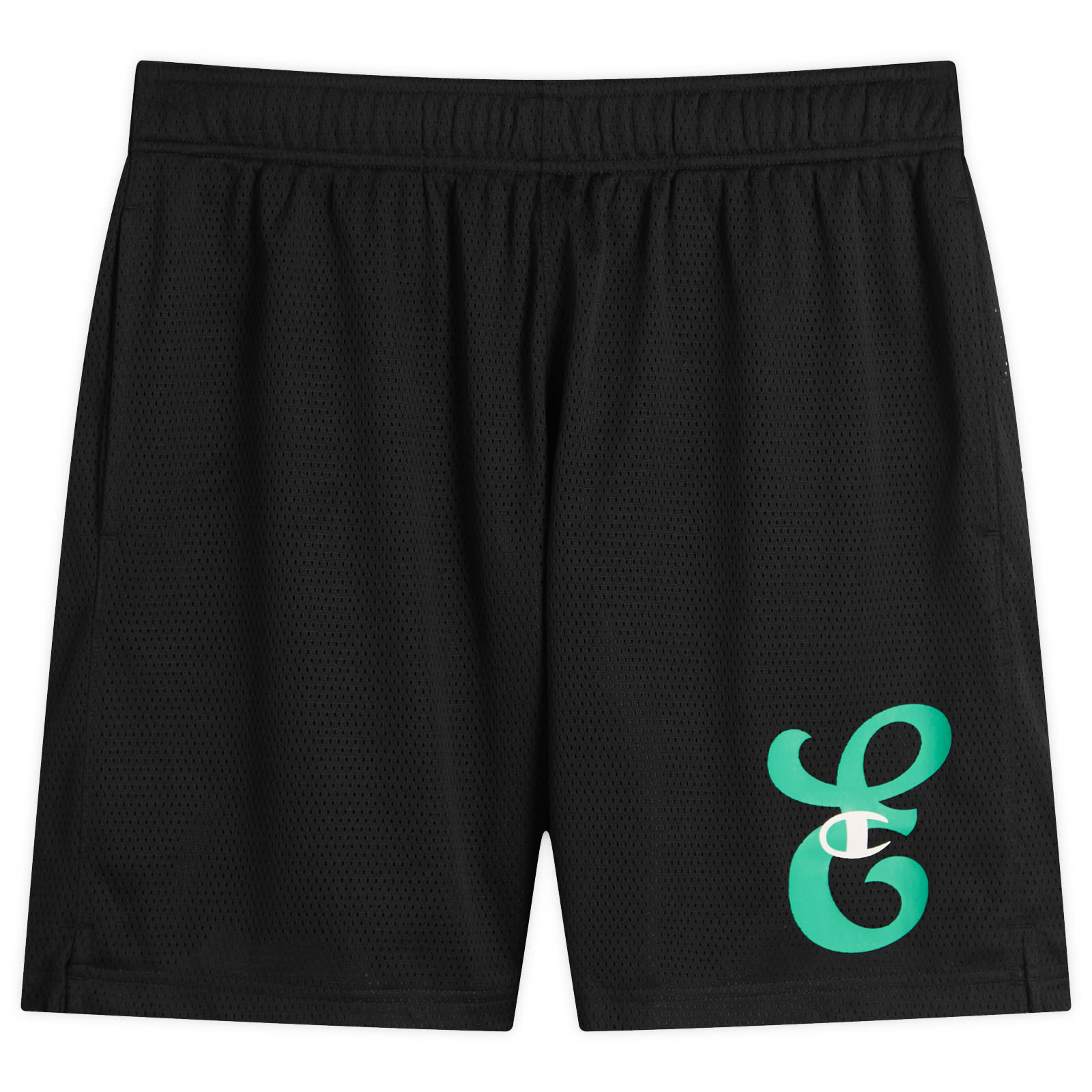 Champion — Champion for E by END. Mesh Shorts 'Emerald' in Black, Size Large