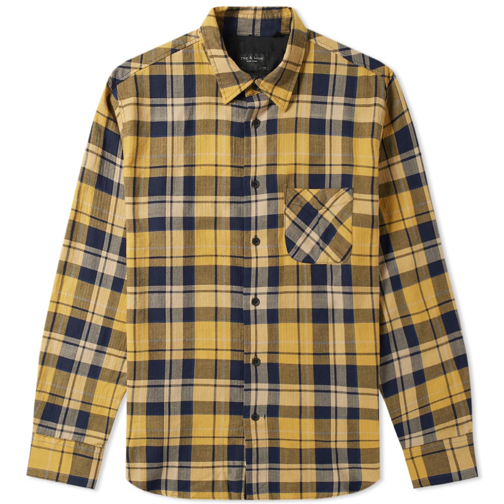 Rag & Bone Check Overshirt Mustard Check | END.