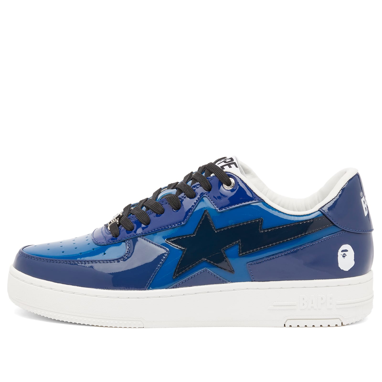 A Bathing Ape Men's Patent Bape Sta Icon Sneaker Navy - 001FWK801308M-NVY